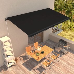 vidaXL Toldo retrátil manual 600x300 cm antracite