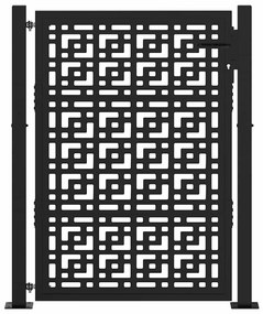 Portão de jardim 105x130 cm preto design cruzado de aço