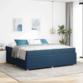 vidaXL Estrutura da Cama com colchão Azul 200 x 200 cm tecido