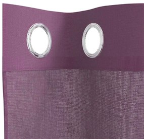 Cortinas de voile com ilhós 2 pcs roxo 140x225 cm