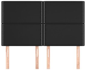 Cabeceira de cama 4 pcs couro artificial 72x5x78/88 cm preto