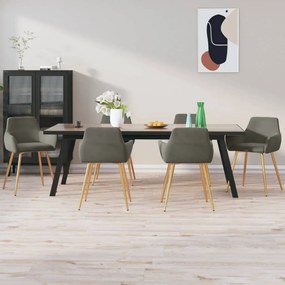 vidaXL Cadeiras de jantar 6 pcs veludo cinzento-escuro