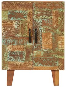 Aparador esculpido à mão 55x30x75 cm madeira recuperada maciça