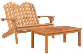 3 pcs conjunto lounge de jardim Adirondack acácia maciça