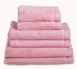 Toalhas banho 100% algodão penteado 580 gr. cor rosa bebé: 1 Toalha mão 30x30 cm