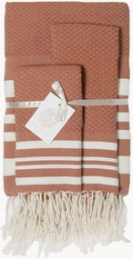 Conjunto de toalhas artesanal em algodão favo de mel Hamptons, conjunto de 3