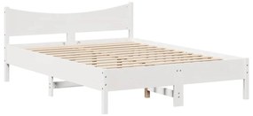 Estrutura de cama com gavetas 160x200 cm pinho maciço branco