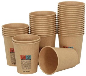 Copos de café de papel 1000 pcs 8oz 200ml castanho