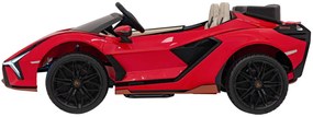 Carro elétrico para Crianças 2 Lugares Lamborghini SIAN 24V 4x4 Rodas Espuma EVA, Assento	couro ecológico Vermelho