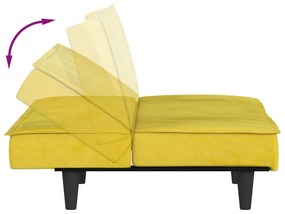 Sofá-cama veludo amarelo