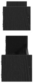 Prateleiras de parede 2 pcs Preto Carvalho 80x16x14 cm Madeira de enge