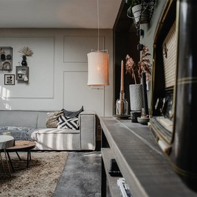 Candeeiro de suspensão design bege - Rich