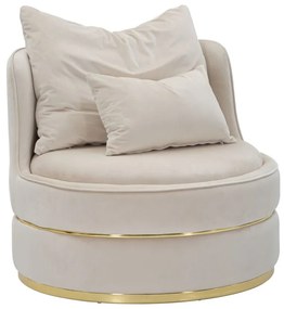 POLTRONA PARIS SPACE CREME/OURO CM Ø 84X72