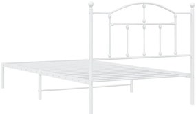 Estrutura de cama com cabeceira 100x200 cm metal branco