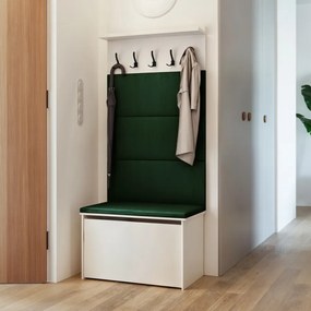Armário para sapatos e cabides com assento ANDY - branco/verde