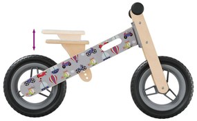 Bicicleta de equilíbrio para crianças com estampa cinzento