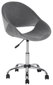 Cadeira de escritório em veludo cinzento SELMA Beliani