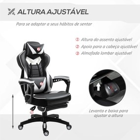 Vinsetto Cadeira de escritorio gaming ergonômica Altura ajustável Recl