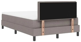 Cama Box Spring com Colchão &amp; LED Taupe 120x190 cm Tecido