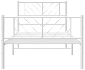 Estrutura de cama com cabeceira e pés 100x200 cm metal branco