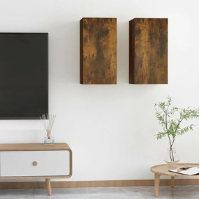 Móveis de TV 2 pcs 30,5x30x60 cm madeira cor carvalho fumado