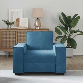 Poltrona 60 cm veludo azul