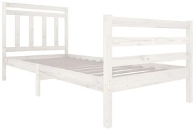 Estrutura de cama 90x200 cm madeira maciça branco