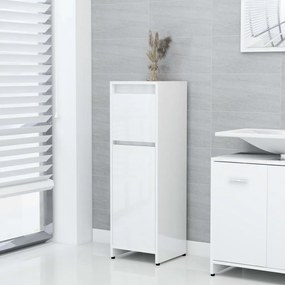 vidaXL Armário casa de banho derivados de madeira branco brilhante