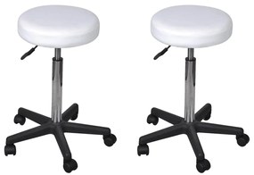 vidaXL Bancos de escritório 2 pcs 35,5x84 cm couro artificial branco