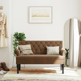 vidaXL Banco com encosto 120x62x75,5 cm camurça artificial castanho