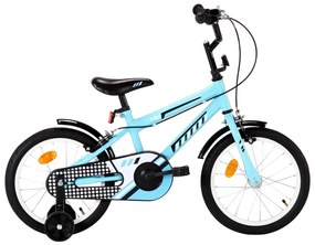 vidaXL Bicicleta de criança roda 16" preto e azul