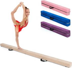 Barra de equilíbrio portátil para ginástica dobrável 210 x 10 x 6,5 cm Café