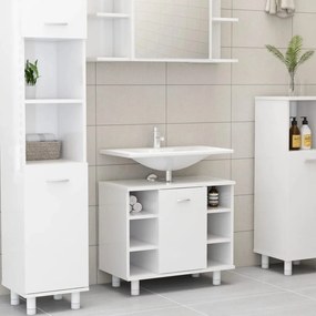 802639 vidaXL Armário casa de banho 60x32x53,5 cm contrapl. branco brilhante