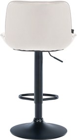 Banco alto em veludo com estrutura preta 85-106 x 49 x 51 cm cor creme
