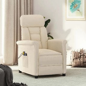 vidaXL Poltrona de massagens elétrica microfibra bege