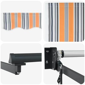 Toldo Retrátil Automático Listras Multicoloridas 500x300 cm