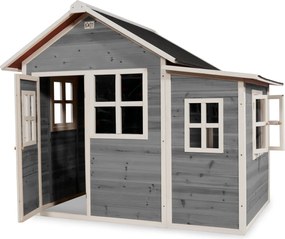 Casa de brincar infantil exterior para crianças Loft 150 em madeira - Cinzenta