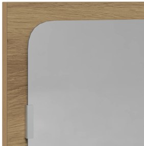 Espelho de casa de banho vidaXL Carvalho artesanal 90x10,5x37 cm Madei