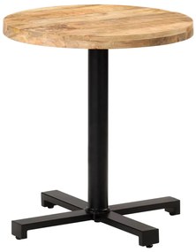Mesa bistrô redonda Ø70x75 cm madeira de mangueira áspera