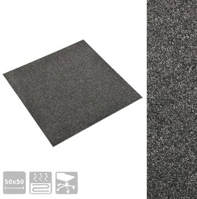 Ladrilhos carpete para pisos 20 pcs 5 m² 50x50 cm antracite