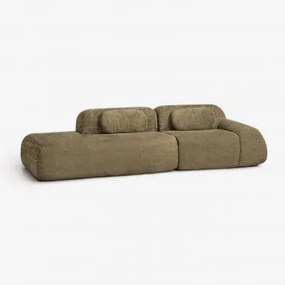 Sofá Modular De Canto Em 2 Peças Com Chaise Longue À Esquerda Em Chenille Embalado A Vácuo Mérida Chenille Grossa Verde Sálvia - Sklum