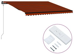 vidaXL Toldo retrátil automático 500x300 cm laranja e castanho
