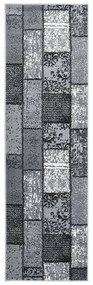 vidaXL Passadeira c/ padrão de blocos 100x450cm polipropileno cinzento