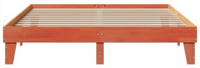 Cama sem colchão 200x200 cm pinho maciço castanho-mel