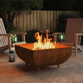 vidaXL Braseira 80x80x42 cm aço corten