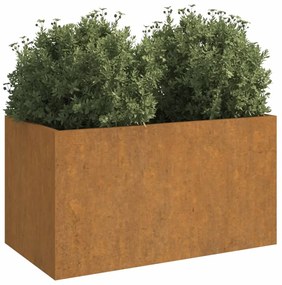 Vaso/floreira 62x30x29 cm aço corten