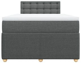 Cama boxspring com colchão 120x190 cm tecido cinzento-escuro