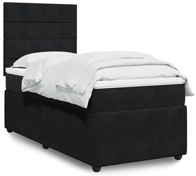 vidaXL Cama com molas/colchão 80x200 cm veludo preto