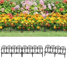 vidaXL Bordas de relvado 17 pcs 10 m PP preto