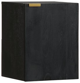 5 pcs conj. móveis de casa de banho derivados de madeira preto